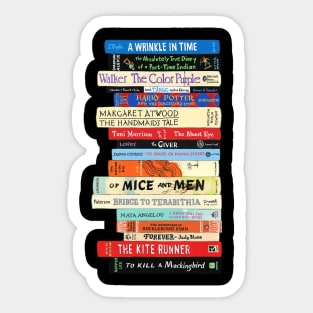 Banned Books Stack Sticker